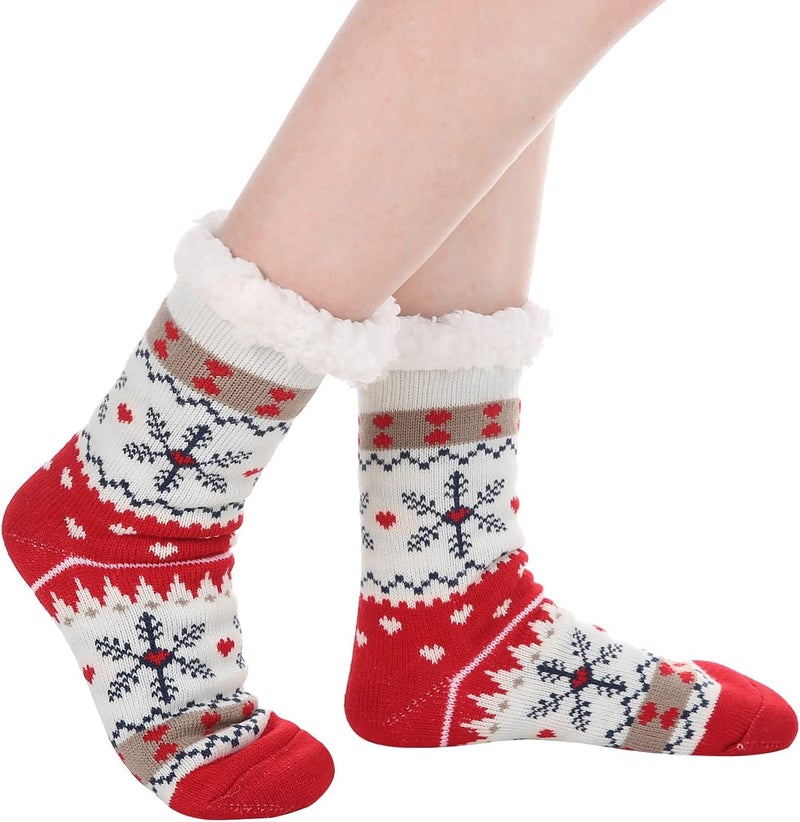 Chassic Sherpa Lined Slipper Socks for Women, Non-Slip Cozy Winter House Socks, Soft Fuzzy Socks, Christmas Gifts for Women & Ladies Stocking Stuffers - Image 2